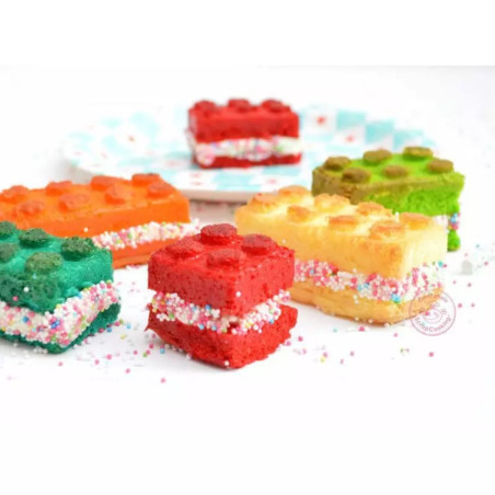 uso de moldes de ladrillos de silicona para scrapcooking