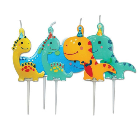 5 velas de dinosaurio