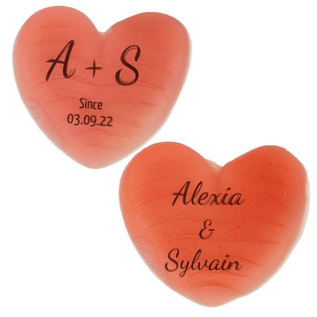 2 caramelos de corazón personalizados