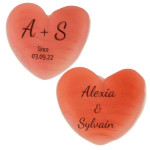 2 caramelos de corazón personalizados