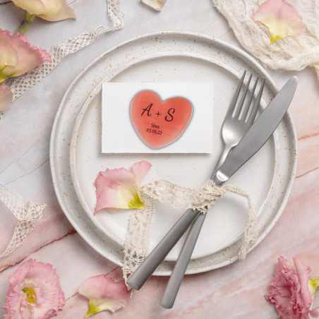Dulces de corazón de boda personalizados