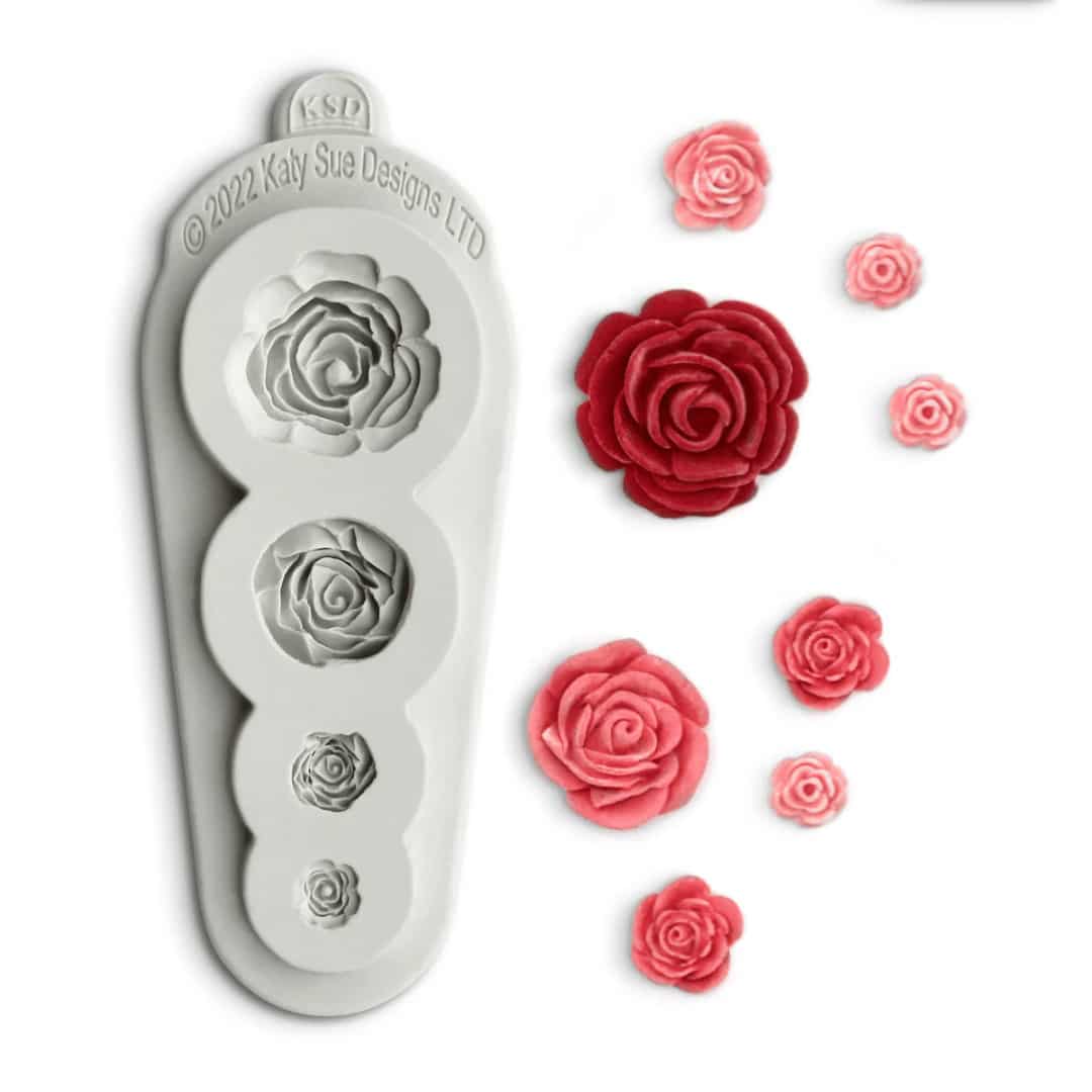 Molde para modelar rosas 4 en 1