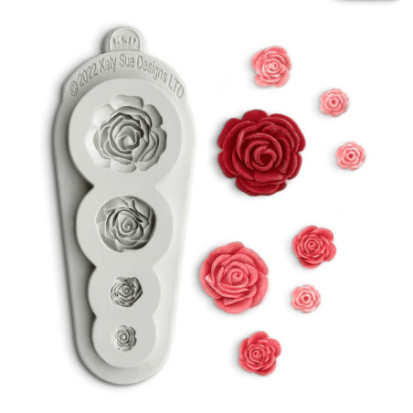 Molde para modelar rosas 4 en 1