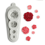 Molde para modelar rosas 4 en 1