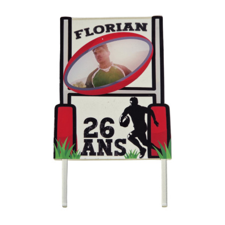 Adorno para tarta con foto personalizable de rugby