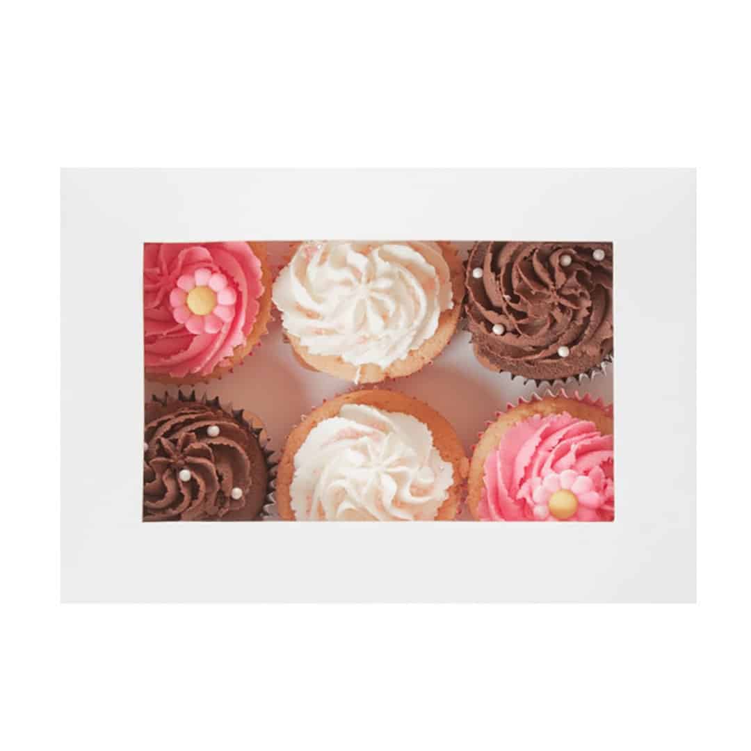 Caja de 6 cupcakes blancos