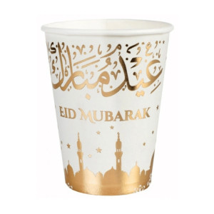 10 vasos de papel de Eid Mubarak