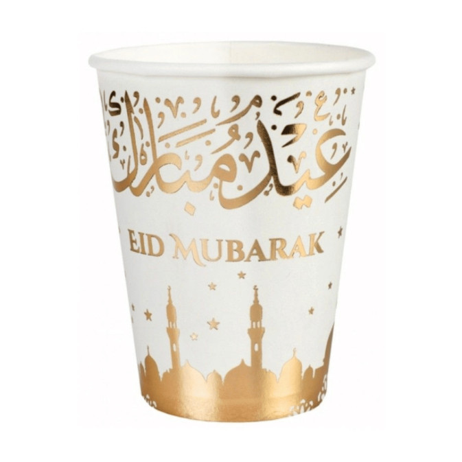 10 vasos de papel de Eid Mubarak