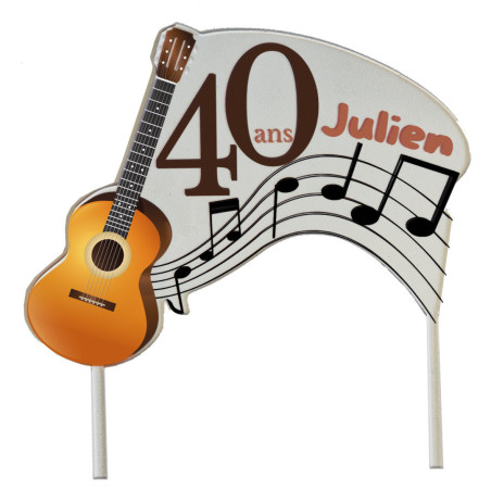 Adorno para tarta de guitarra personalizable