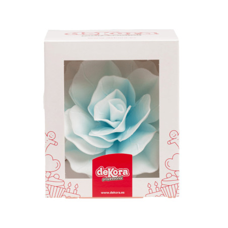Caja decorativa con forma de oblea gigante de color azul