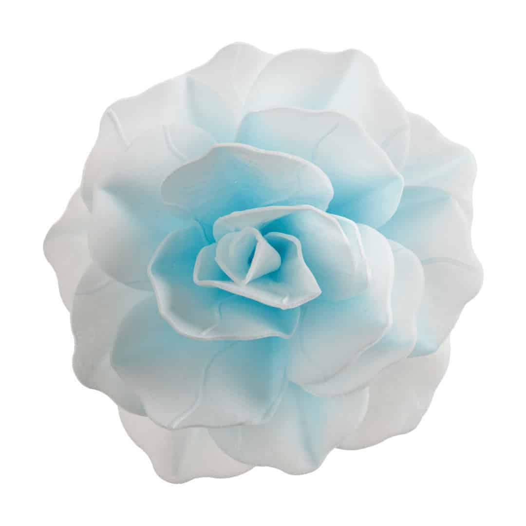 Flor gigante de oblea azul decorativa