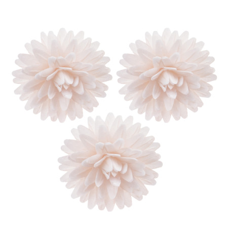 12 pompones de oblea blancos