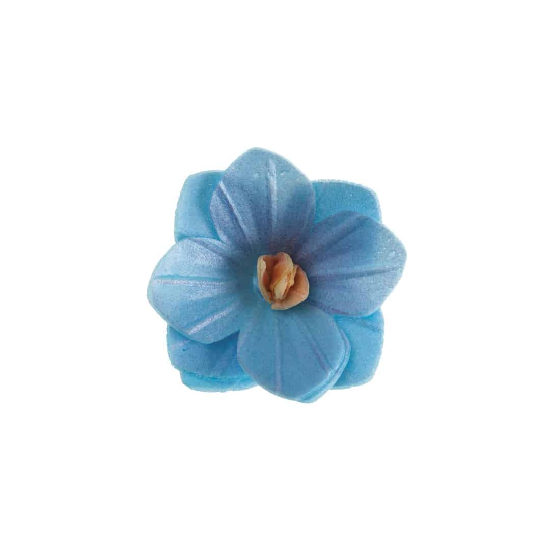 18 flores de oblea azules