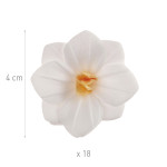 18 flores de oblea blancas de 4 cm