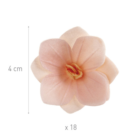 18 flores de oblea de color rosa claro - 4 cm