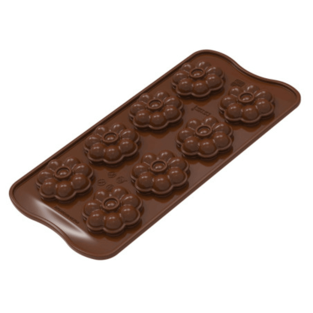 Molde de silicona con forma de flores para bombones - Silikomart