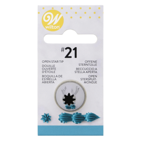 Punta de estrella abierta de embalaje Wilton n.º 21