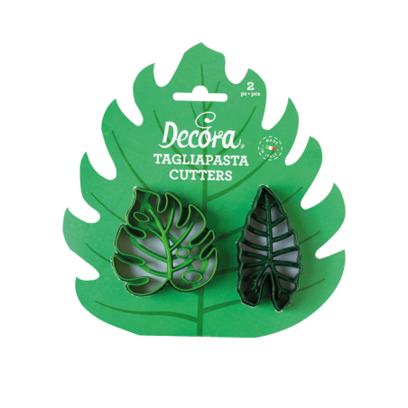 2 cortadores de galletas de hojas tropicales Decora