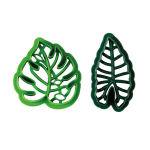 Cortador de galletas de plástico con forma de hoja tropical - Decora