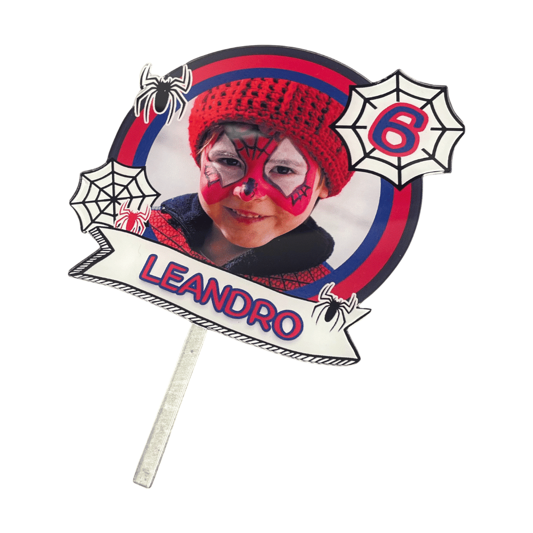 Adorno para tarta de Spiderman personalizable