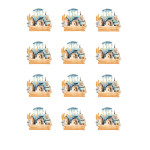 12 minidiscos comestibles de tractor personalizables
