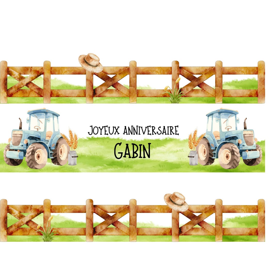 Contorno de pastel de tractor comestible para personalizar
