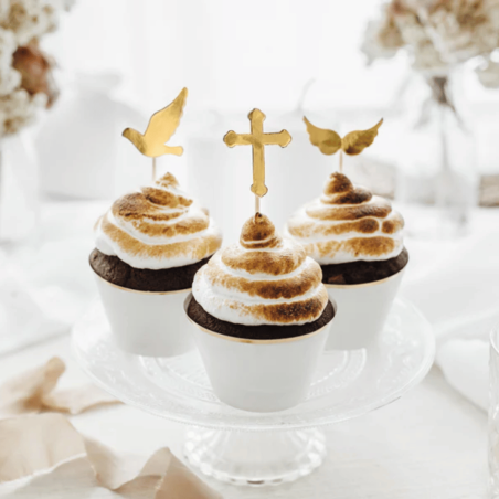 Adornos para cupcakes de comunión - 6 piezas