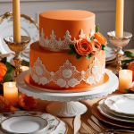 pastel con mazapán de naranja