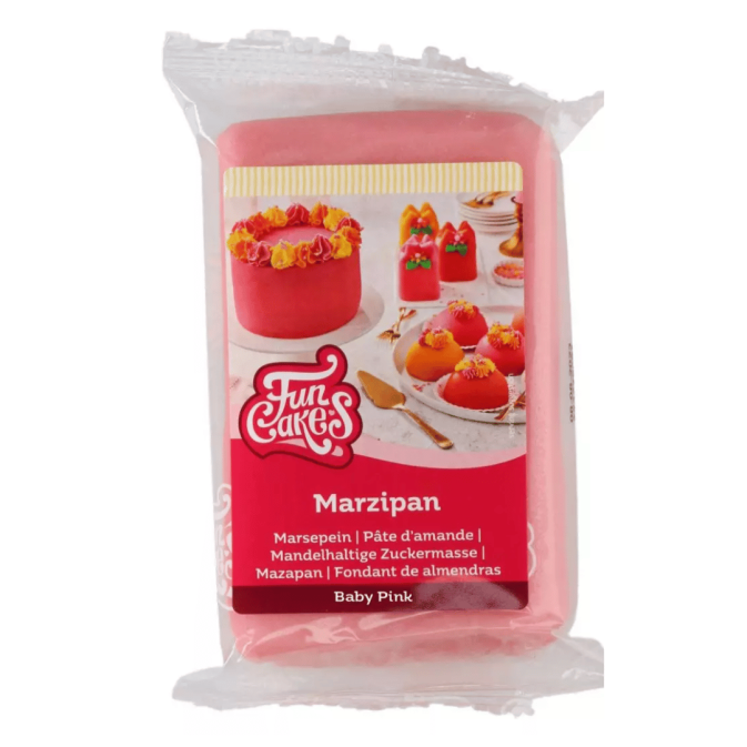 Pasta de almendras rosa bebé Funcakes 250 gr