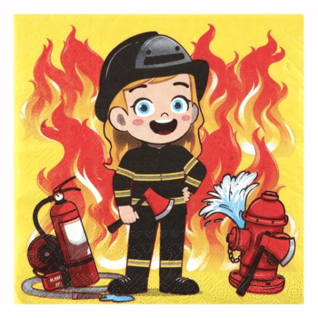 10 servilletas de bombero