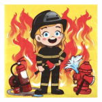 10 servilletas de bombero