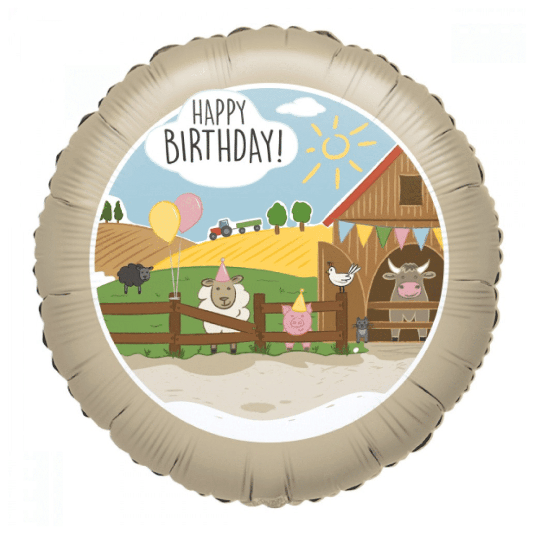 Globo de aluminio de cumpleaños de granja