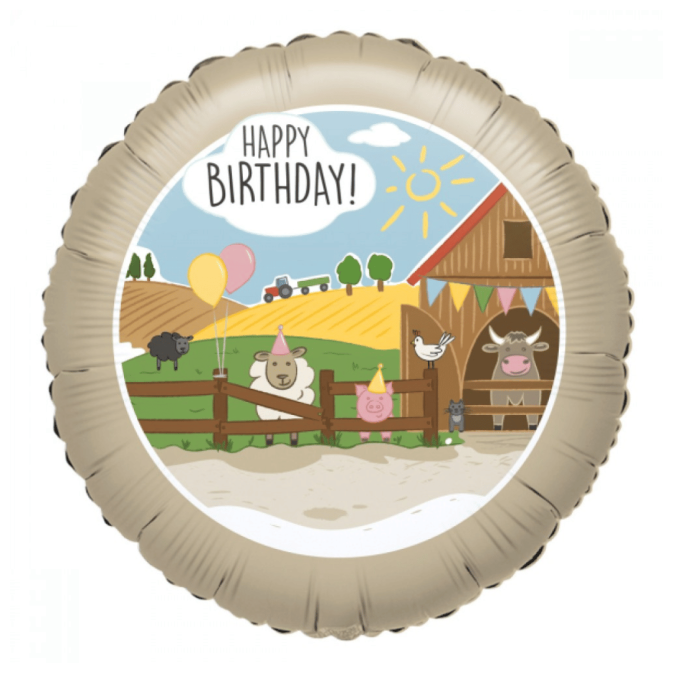 Globo de aluminio de cumpleaños de granja
