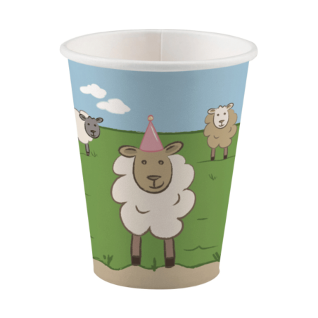 8 tazas de cumpleaños de animales de granja