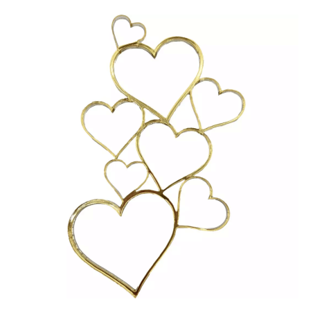 Adorno facial con corazones y espejo dorado