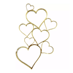Adorno facial con corazones y espejo dorado