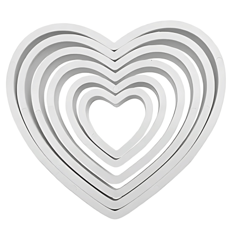 6 cortadores de galletas de corazón | Equipo de pastelería