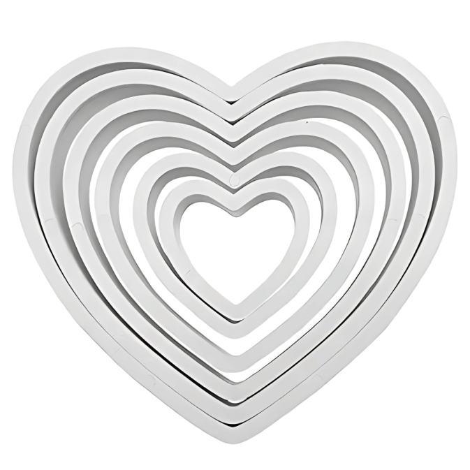 6 cortadores de galletas de corazón | Equipo de pastelería