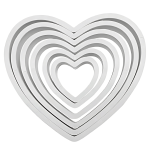 6 cortadores de galletas de corazón | Equipo de pastelería