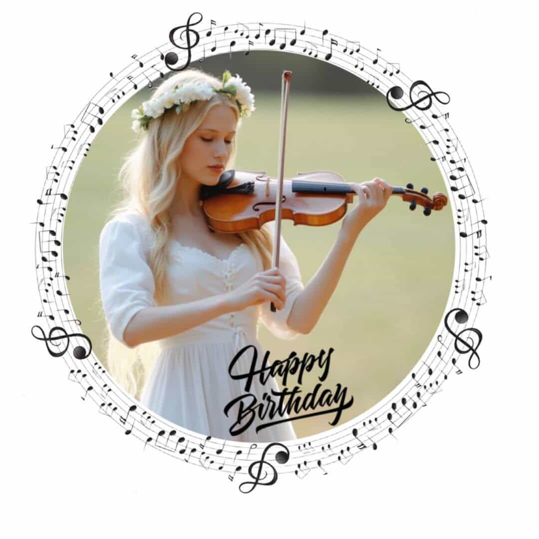 Foto musical comestible redonda de 24 cm
