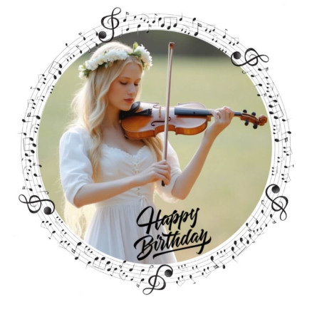 Foto musical comestible redonda de 24 cm