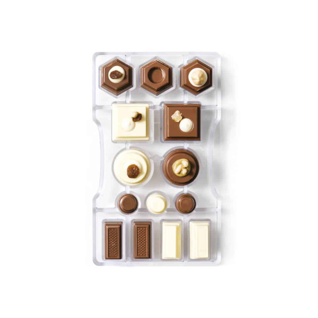 Molde de policarbonato para chocolate.