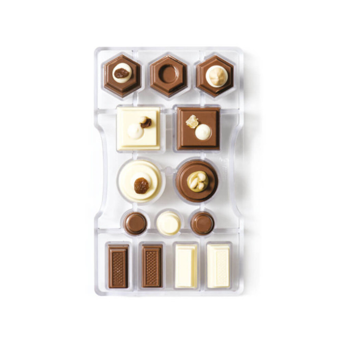 Molde de policarbonato para chocolate.