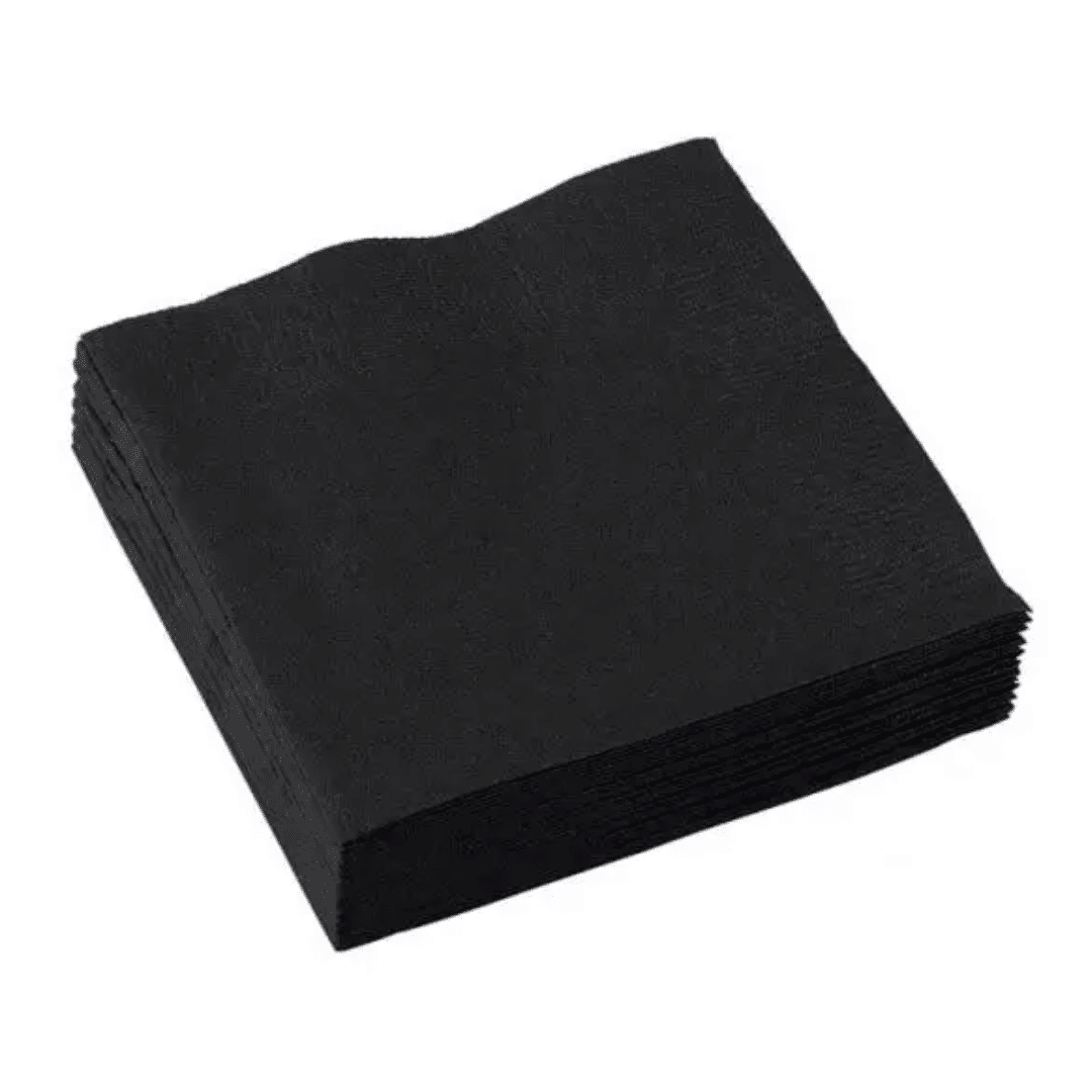 servilletas de papel negras de 25 x 25 cm