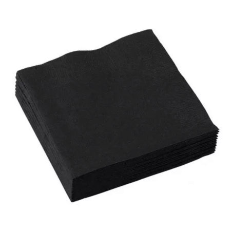 servilletas de papel negras de 25 x 25 cm