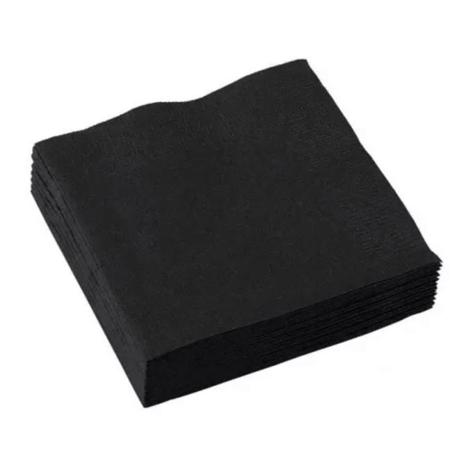 servilletas de papel negras de 25 x 25 cm