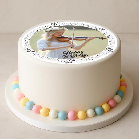 Foto musical comestible redonda de 24 cm