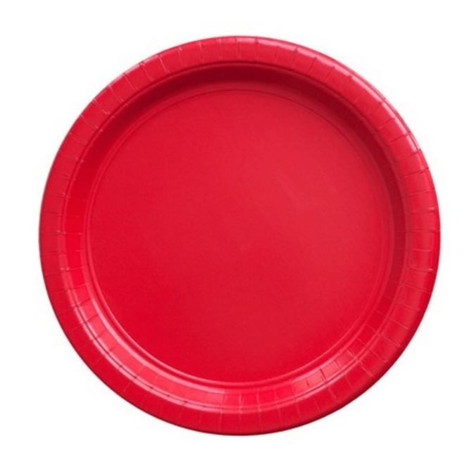platos de cartón rojo de 23 cm