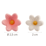 Dimensiones Flores de azúcar rosas y blancas