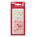 Flores de azúcar rosas y blancas